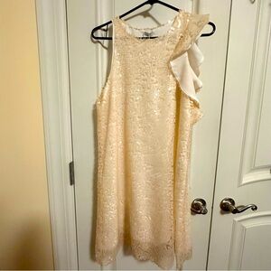 Zara W/B collection women bling bling party pink dresses size L